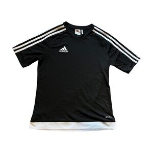 Adidas black and white crew neck tee